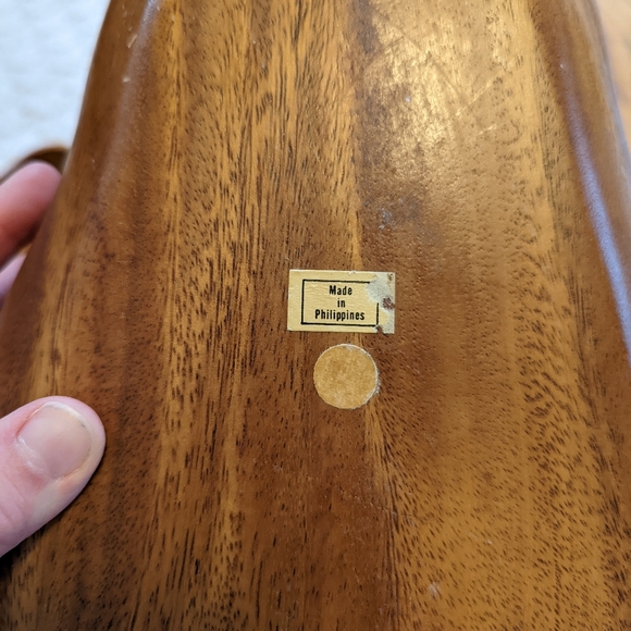 Vintage Monkeypod Serving Bowl Set of 5 - Leaf-Shape - Picture 3 of 5